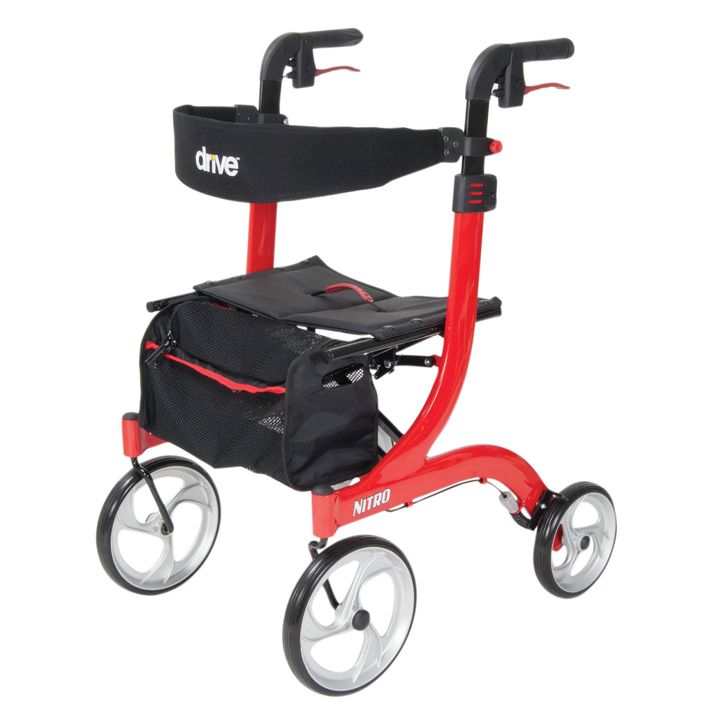 Red Rollator Rolling Walker U1252