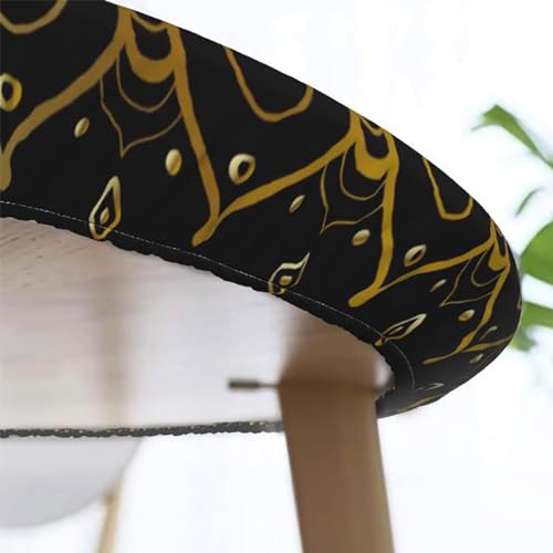 Multicolor Elastic Fitted Round Tablecloth Plaid Fits 45"-50" Diameter Tables C321