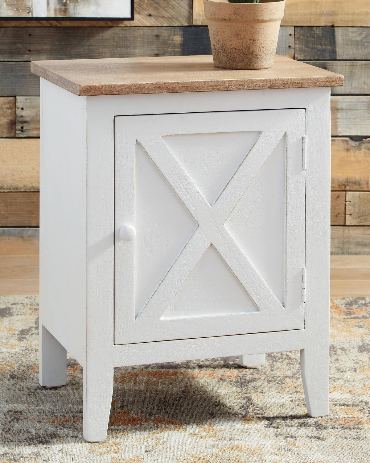White and Brown Accent Cabinet M932
