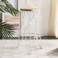 White Gold Leaf Bar Stool Y302