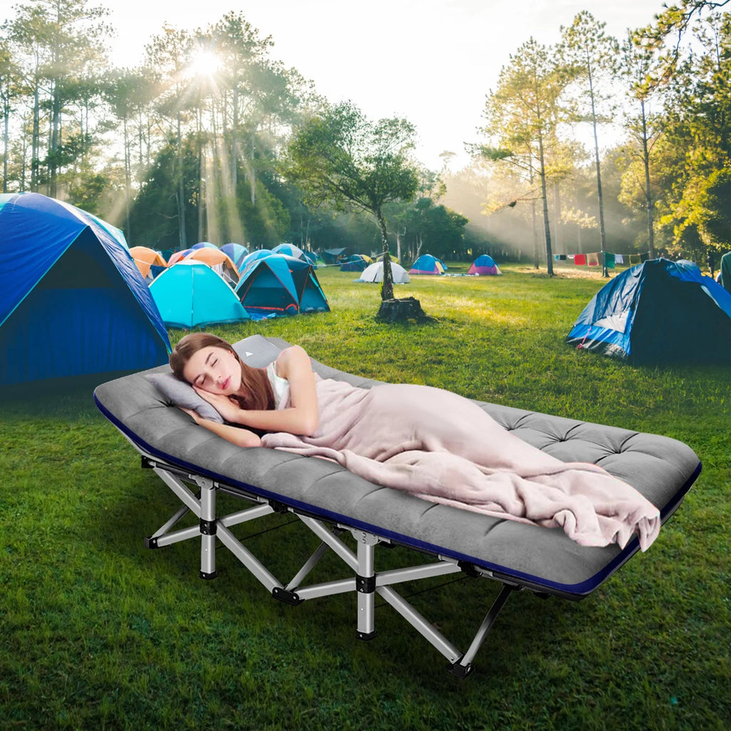 Folding Camping Cot with Mattress & Carry Bag P66701