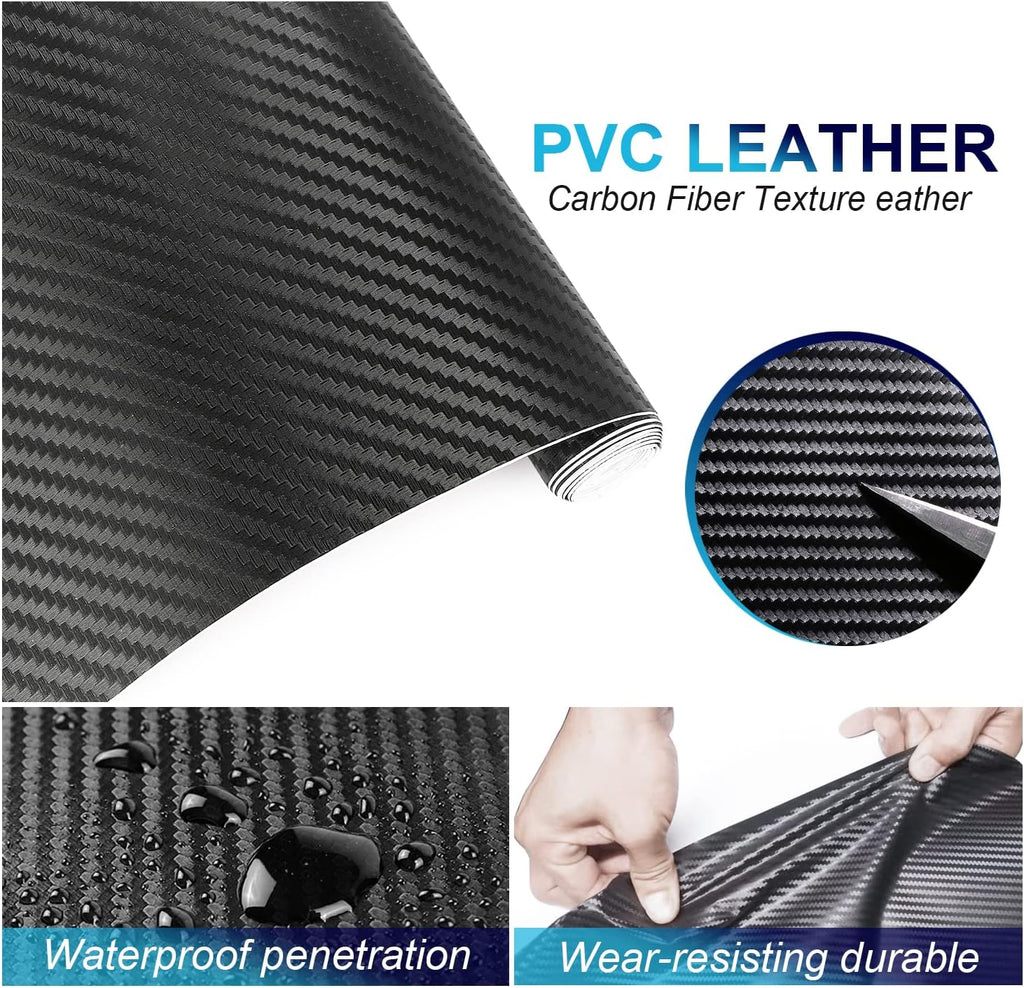 Carbon Fiber Texture Side Door Anti-Kick Threshold Protection Decal Panel W5740