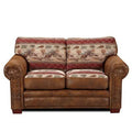 Rust Red Microfiber Round Arm Loveseat E412045