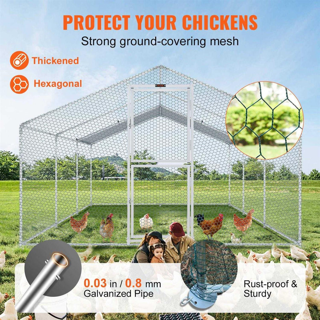 Large Metal Chicken Coop with Run G423395