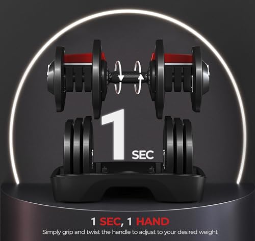 Adjustable Dumbbell Set 90LBS with Anti-Slip Handle O5696
