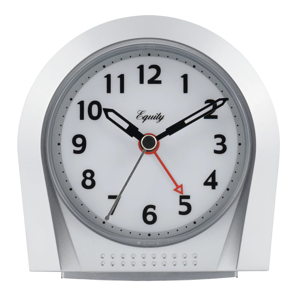 Silver Silent Sweep Night Vision Alarm Tabletop Clock Z643