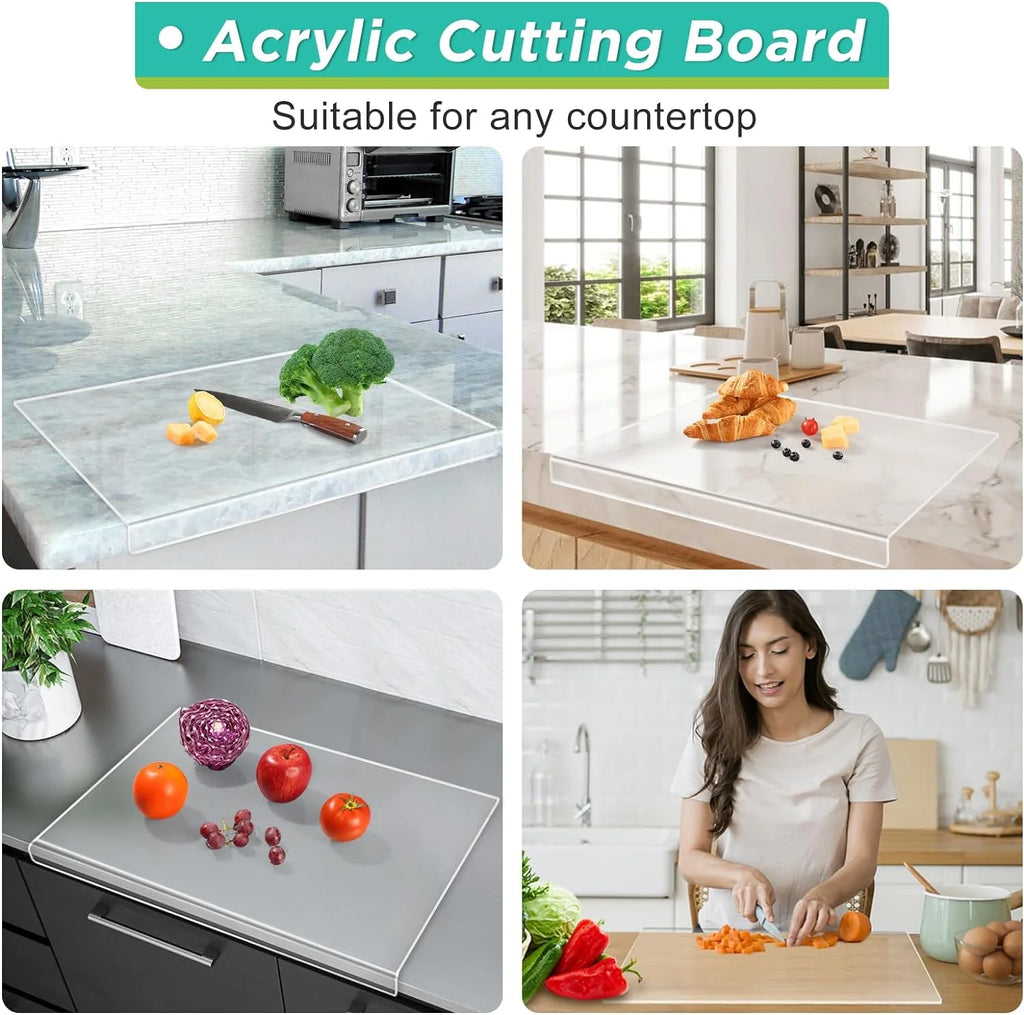 Acrylic Cutting Board with Lip, Transparent 23.6x 17.7in L2465
