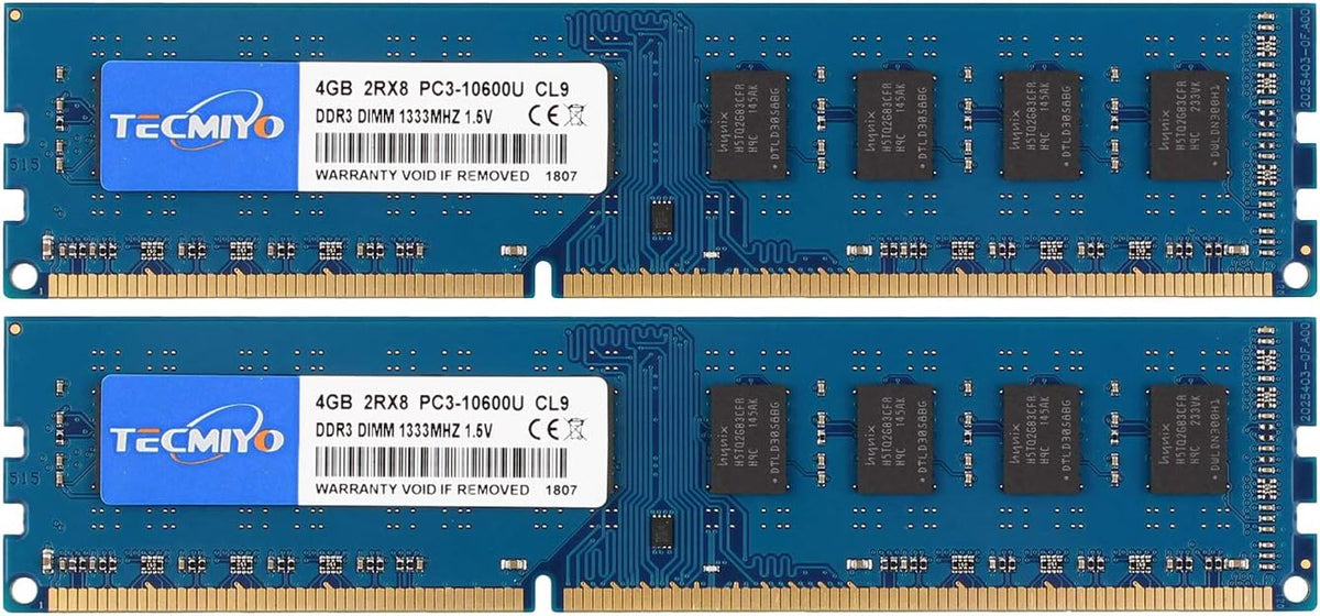 16GB Kit (4x4GB) DDR3 1333MHz PC3-10600 Non ECC Unbuffered 1.5V CL9 240 Pin UDIMM Desktop Memory Ram Module V832