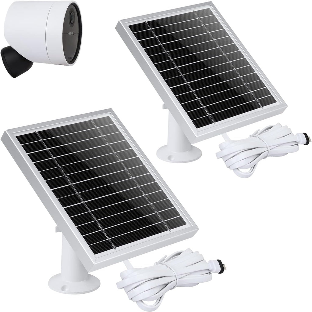 Silver 2PACK Solar Panel for Outdoor Security Camera F489