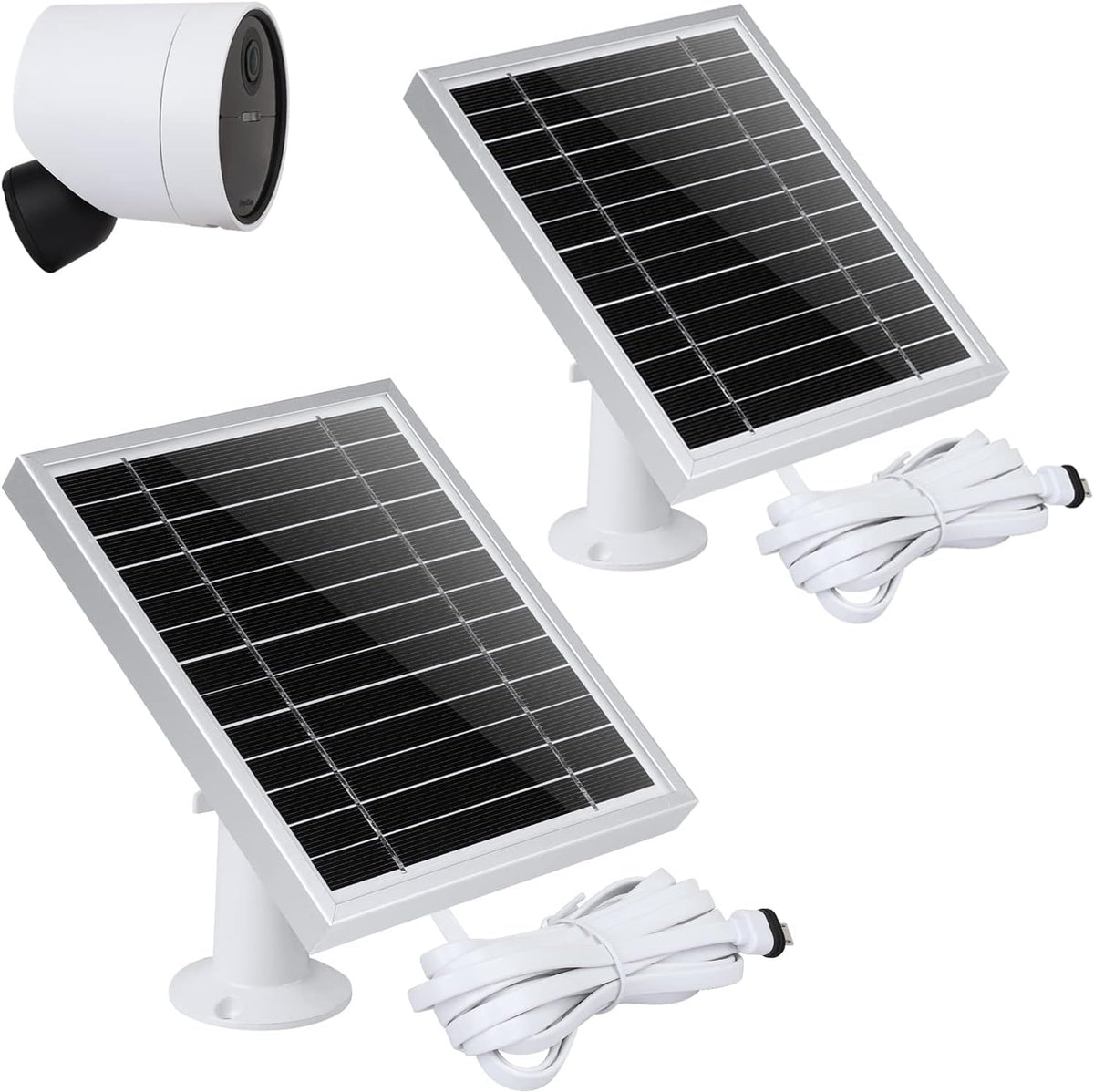 Silver 2PACK Solar Panel for Outdoor Security Camera F489