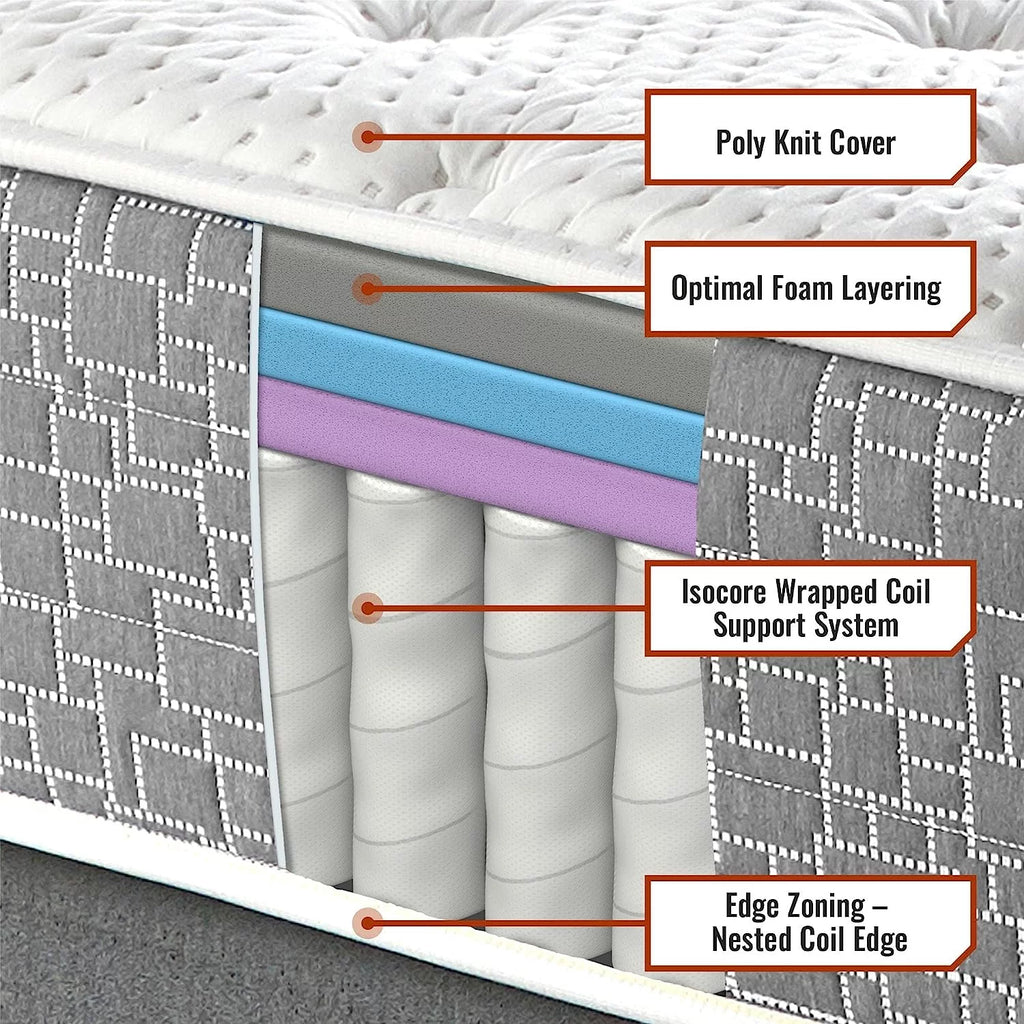 12 Inch Memory Foam Hybrid Mattress Queen O7222