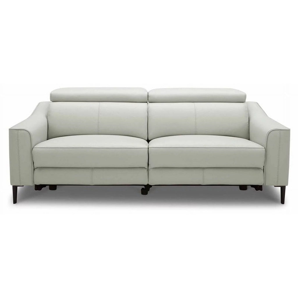 Gray Metal and Leather Upholstered Sofa Y96641