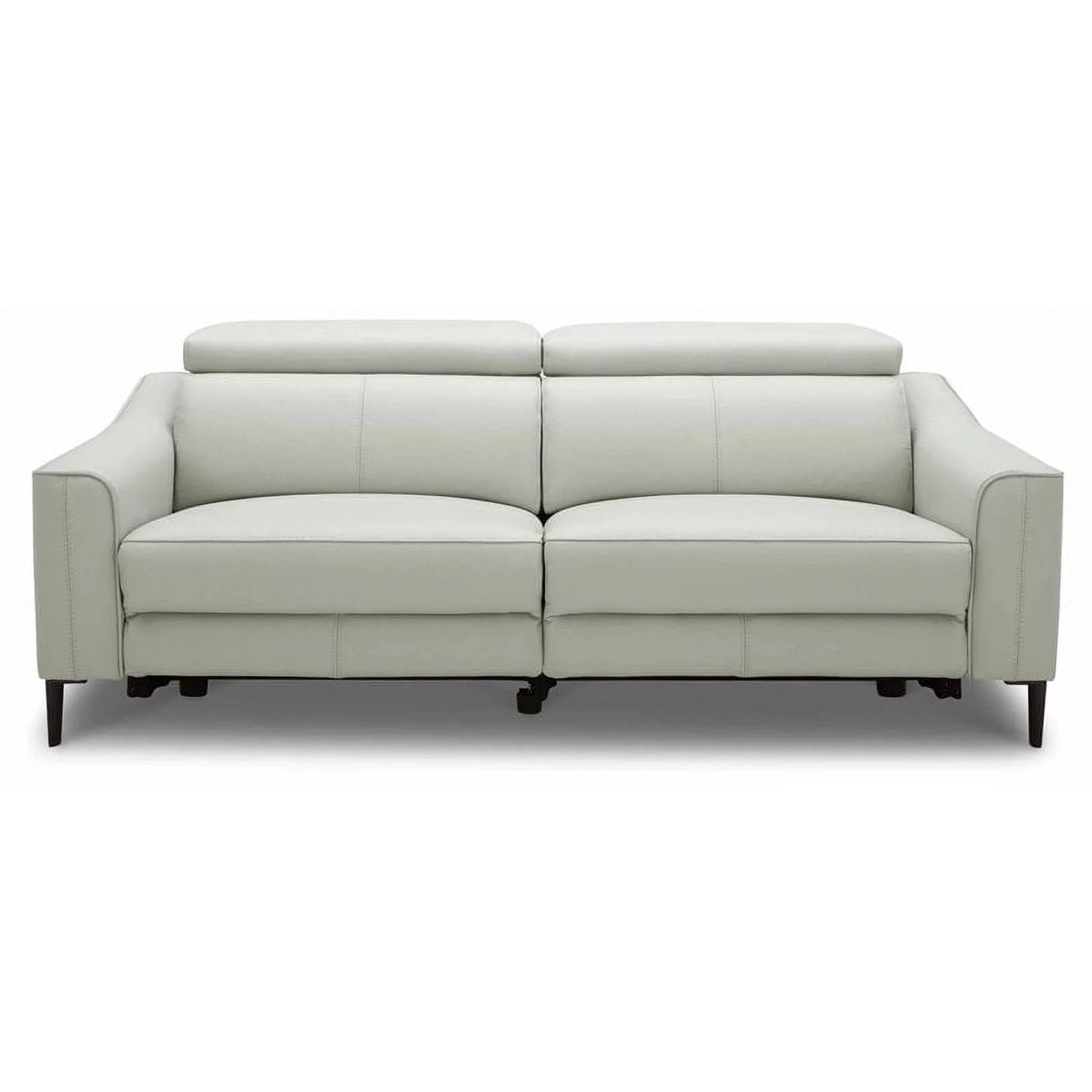 Gray Metal and Leather Upholstered Sofa Y96641