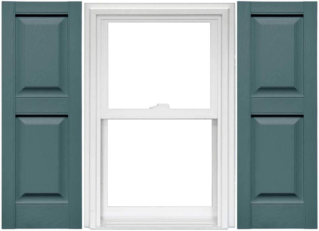 Raised Panel Vinyl Shutters 1 Pair 14.75 x 59 Classic Blue L203091