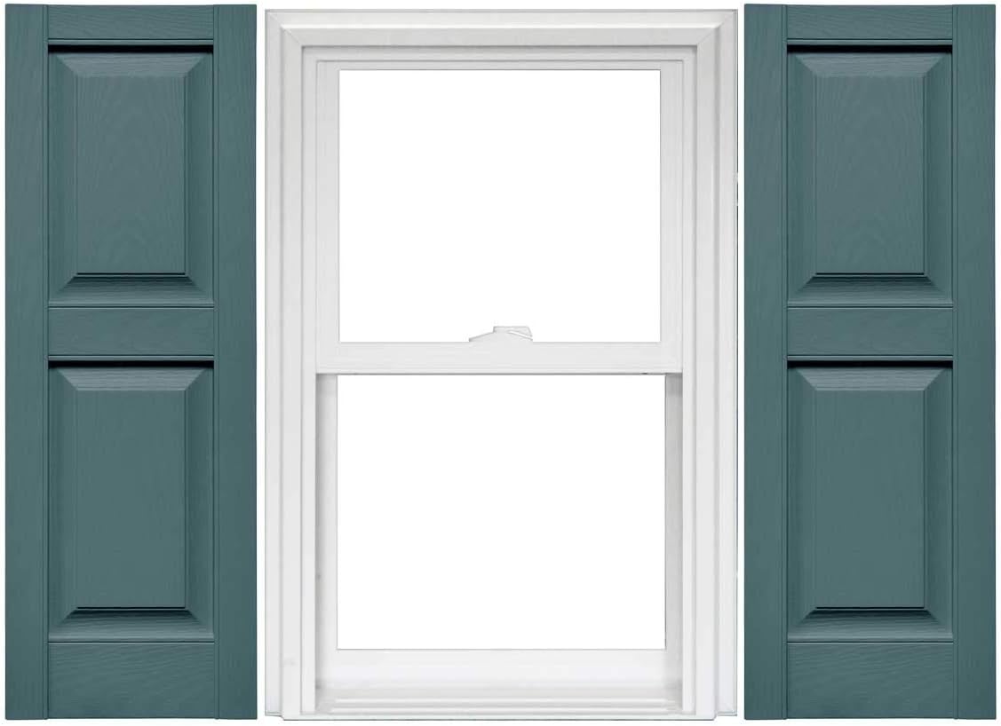 Raised Panel Vinyl Shutters 1 Pair 14.75 x 59 Classic Blue L203091
