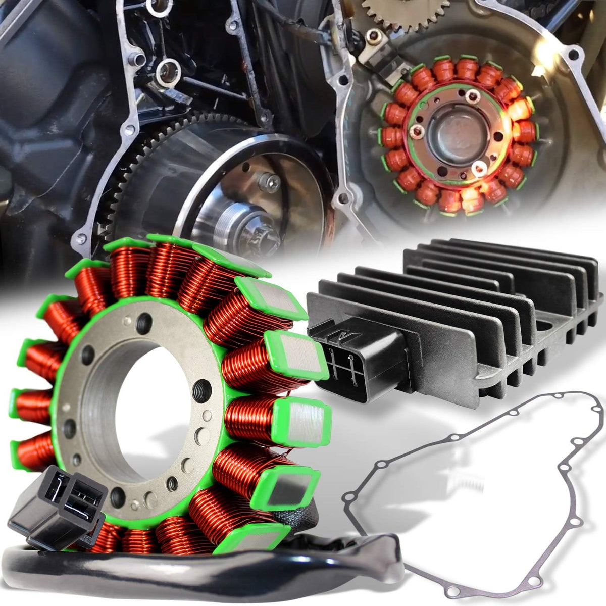 Magneto Stator, Voltage Rectifier, Gasket Assy. for Ninja 650/Versys/ER Q8732