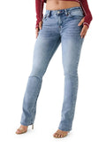 Womens Mid-Rise Stretch Straight Leg Jeans F768519