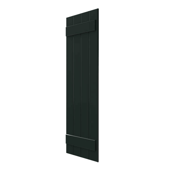 Black Composite Board-n-Batten Shutters (Per Pair) F738