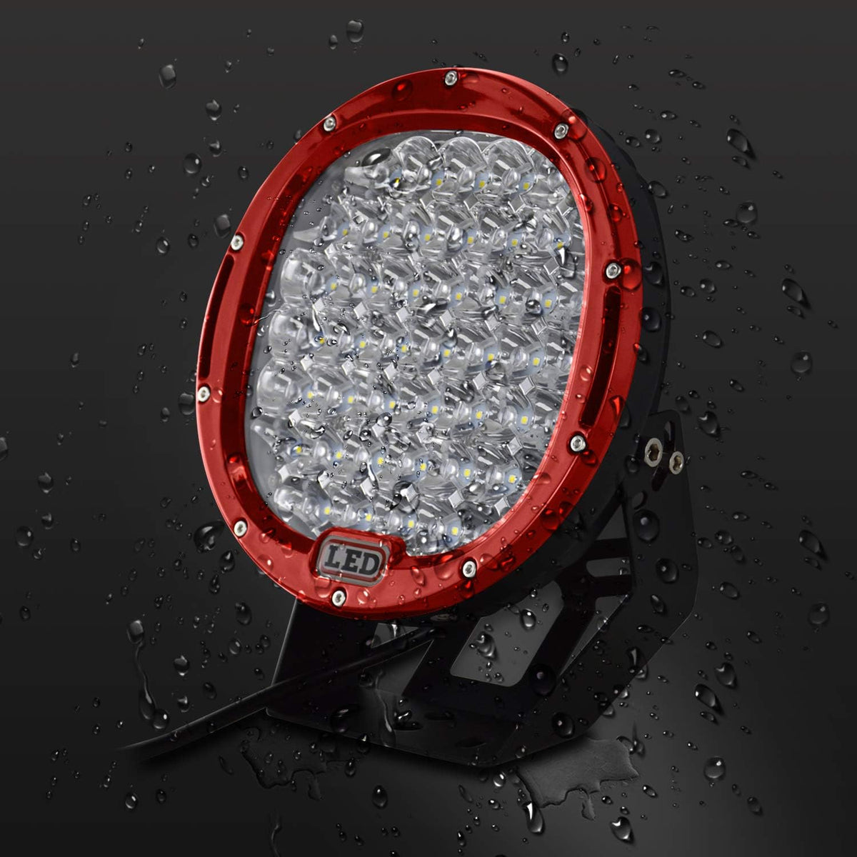 2PCS 96W Round Red LED Spot Driving Work Light 9 Inch B949