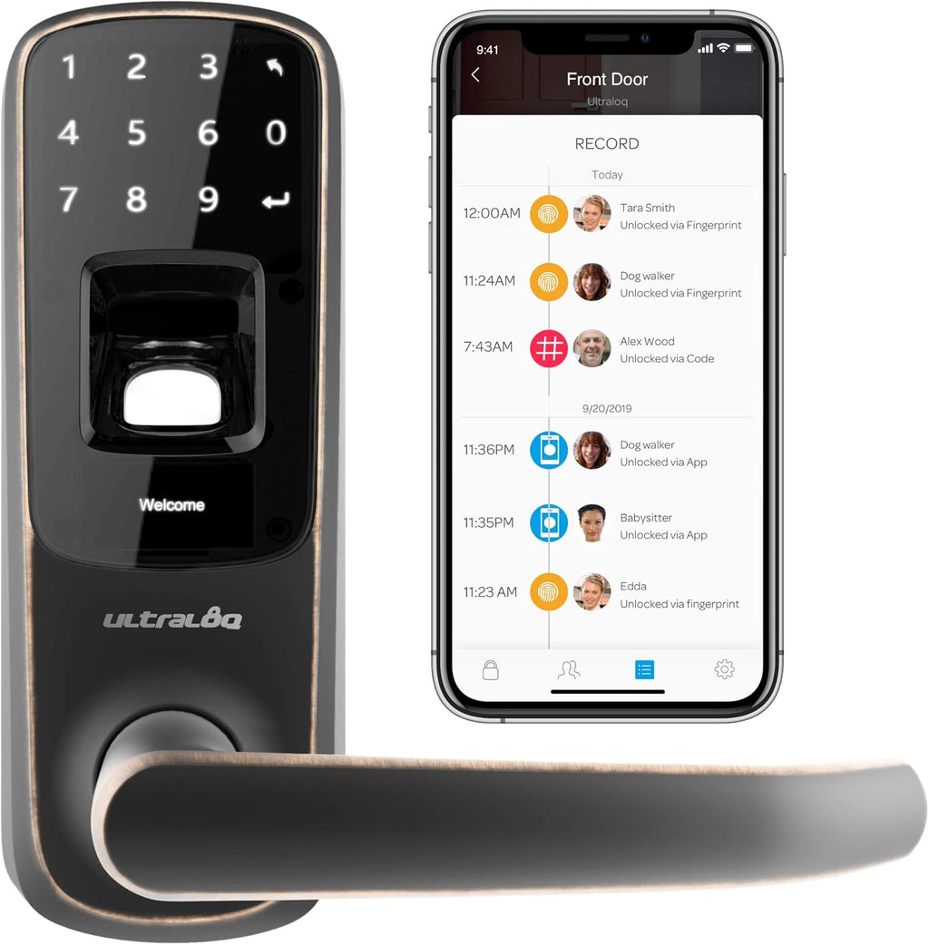 Smart Lock with WiFi, Bluetooth, Fingerprint and Touch Keypad, Satin Nickel Y612