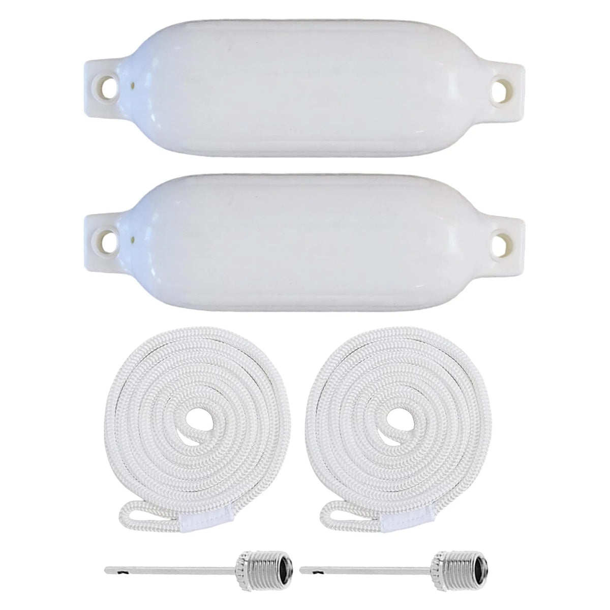 2 Pieces Inflatable PVC Dock Protection Buoy with 2m White Rope C166