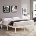 King Solid Wood Platform Bed Frame with Wooden Slats T8862