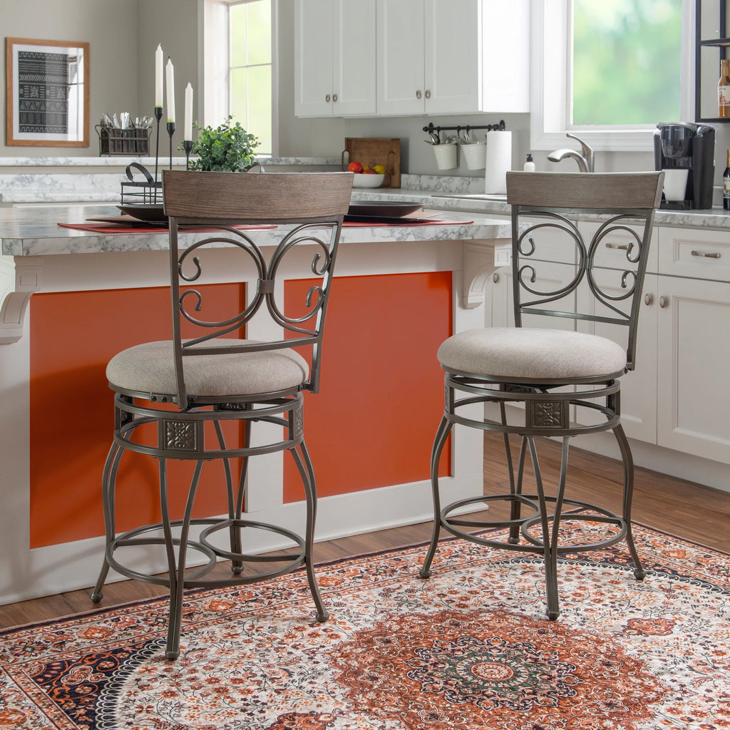 25" Indoor Metal Swivel Counter Stool R719