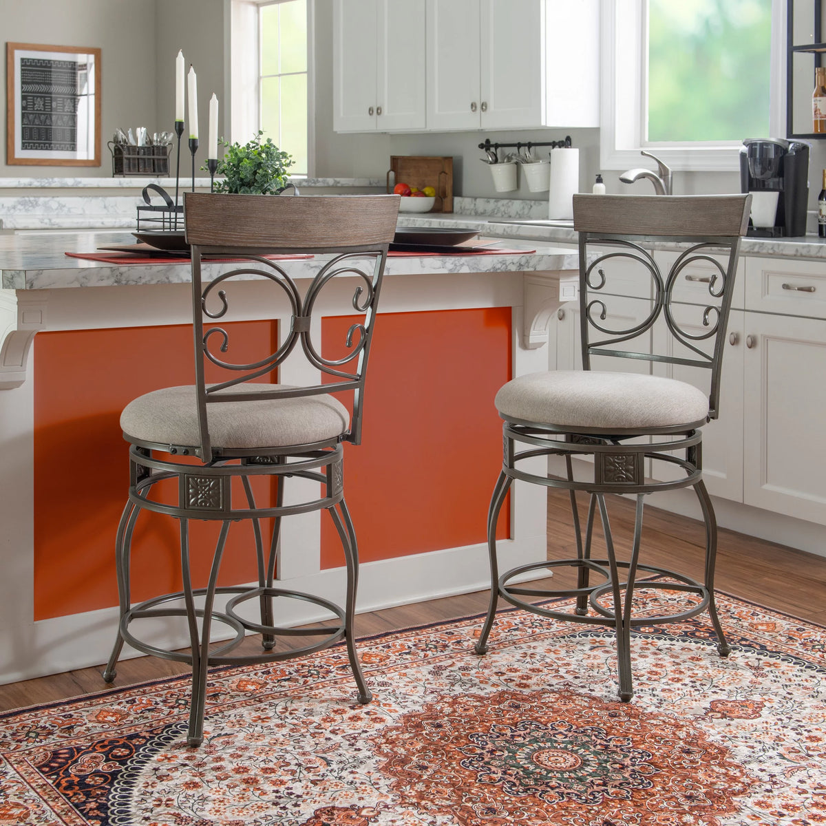 25" Indoor Metal Swivel Counter Stool R719