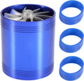 Twin Fan Turbine Car Air Intake Turbocharger Super Gas Fuel Saver Turbo (Blue) W716409