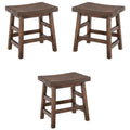 Brown Reclaimed Wood Barstool Set of 3 J328613