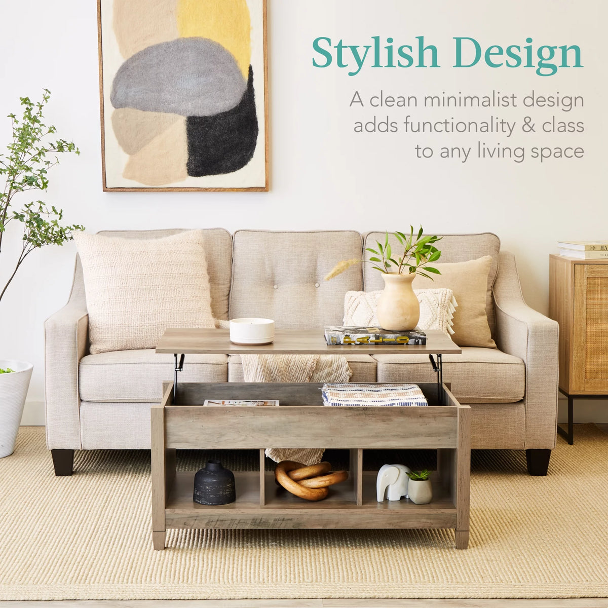 Lift Top Coffee Table with Hidden Storage F955475