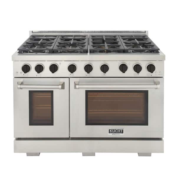 48 6.7 cu. ft. Propane Gas Range in Stainless Steel with Black Accents Y329300