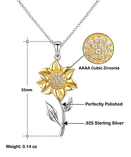 Wife Sunflower Pendant Necklace B216740