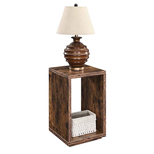 White Faux Marble End Table with Shelf Z9408