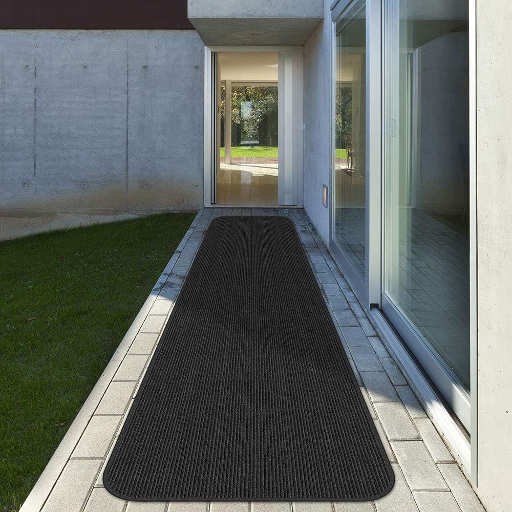 Indoor Outdoor Carpet Runner with Skid-Resistant Rubber Backing T177229