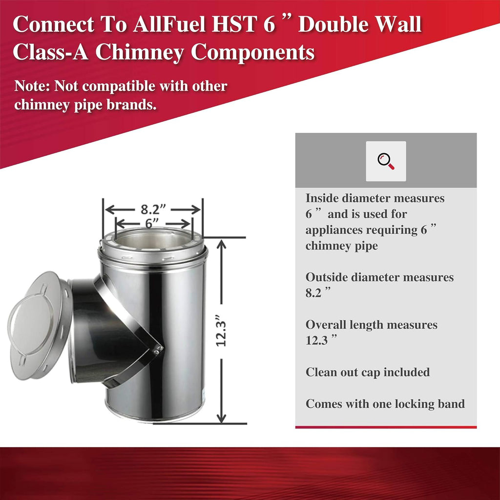 6" Diameter 304 Stainless Steel All Fuel Class-A Double Wall Insulated Chimney Pipe V151612