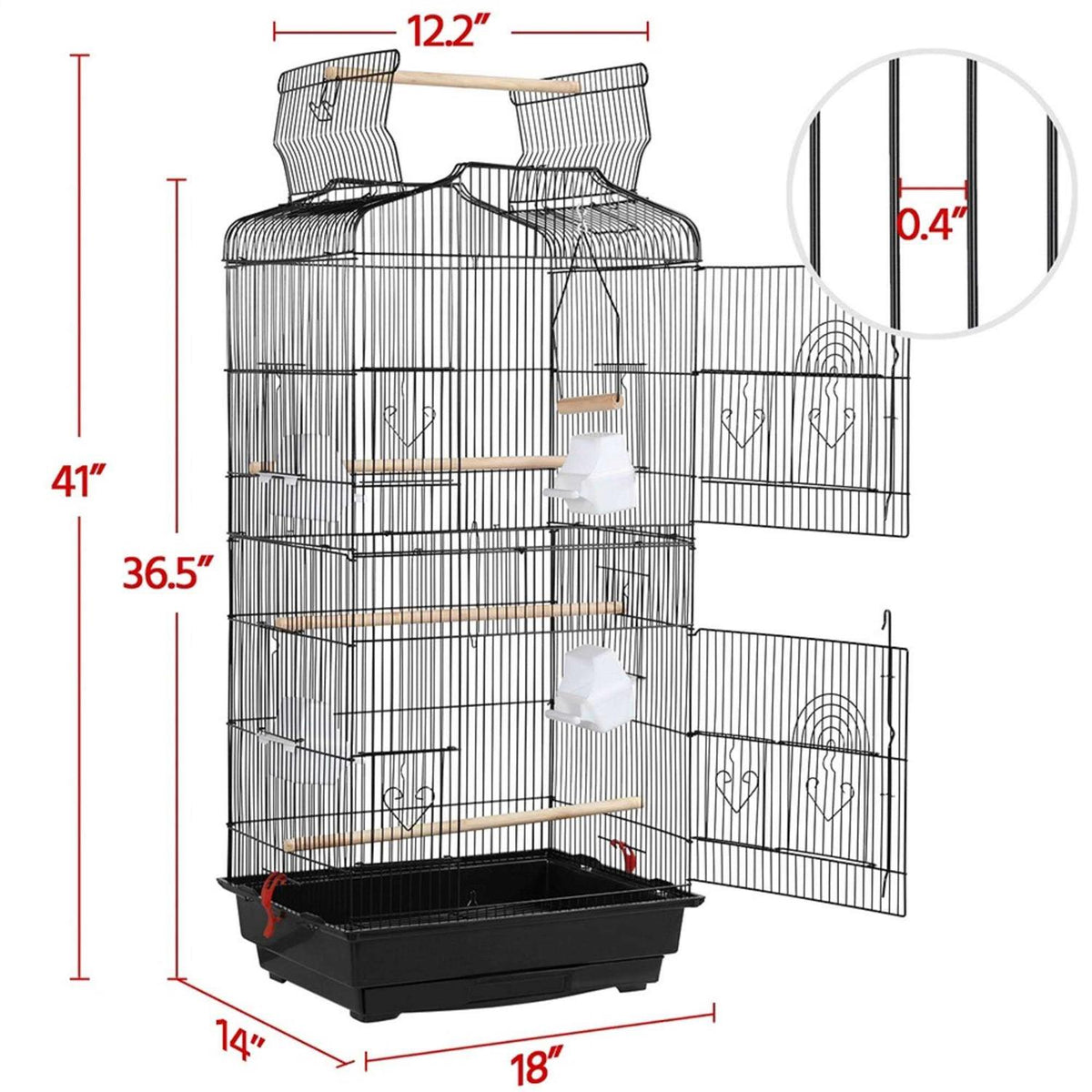 Open Top Metal Bird Cage F70726