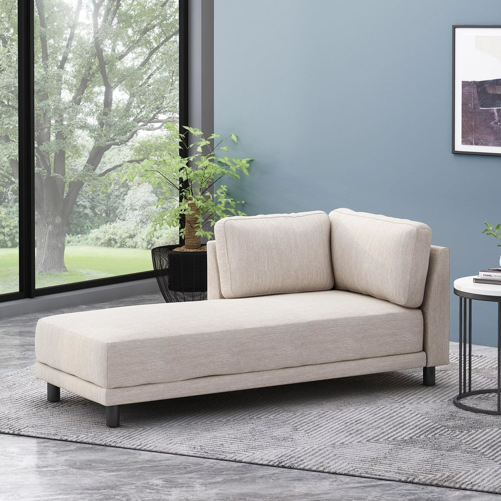 Navy Blue + Black Fabric Chaise Lounge L998425