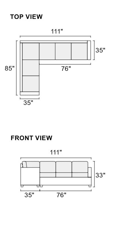 Linen Like Fabric Sectional Sofa H1425