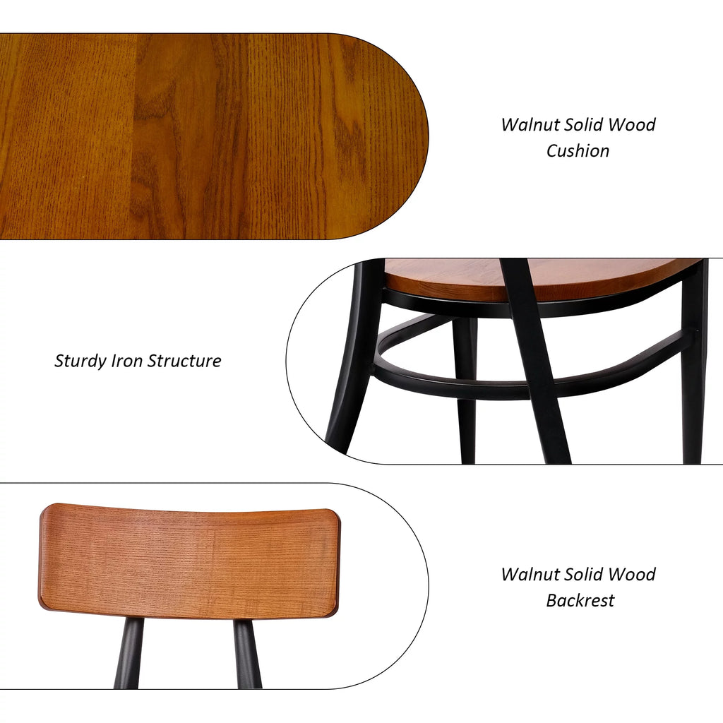 Mid Century Modern Dining Chairs Set of 2 Walnut Wooden X561