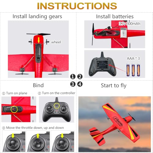 Red 2.4GHz Remote Control Airplane A726098