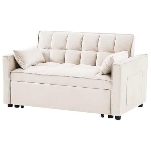 Grey 3 in 1 Convertible Sleeper Sofa Bed T77437