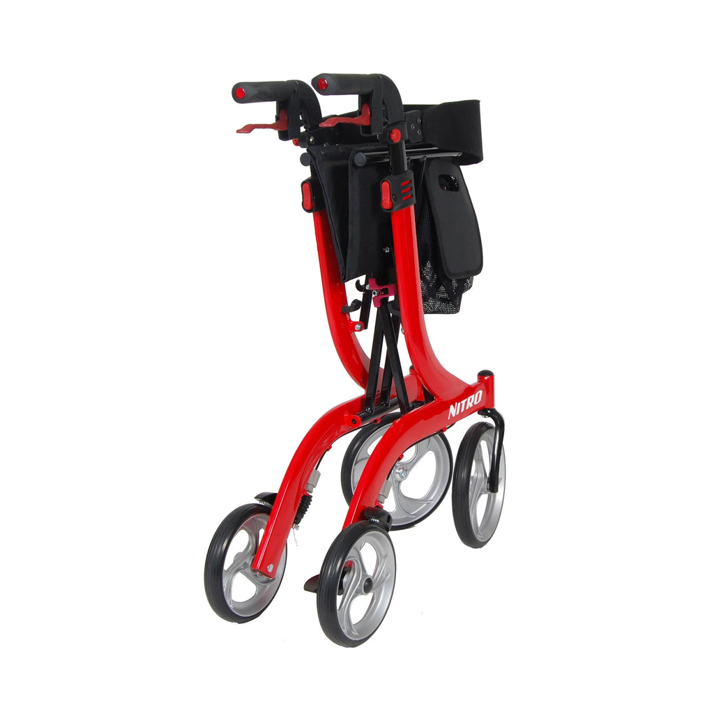 Red Rollator Rolling Walker U1252