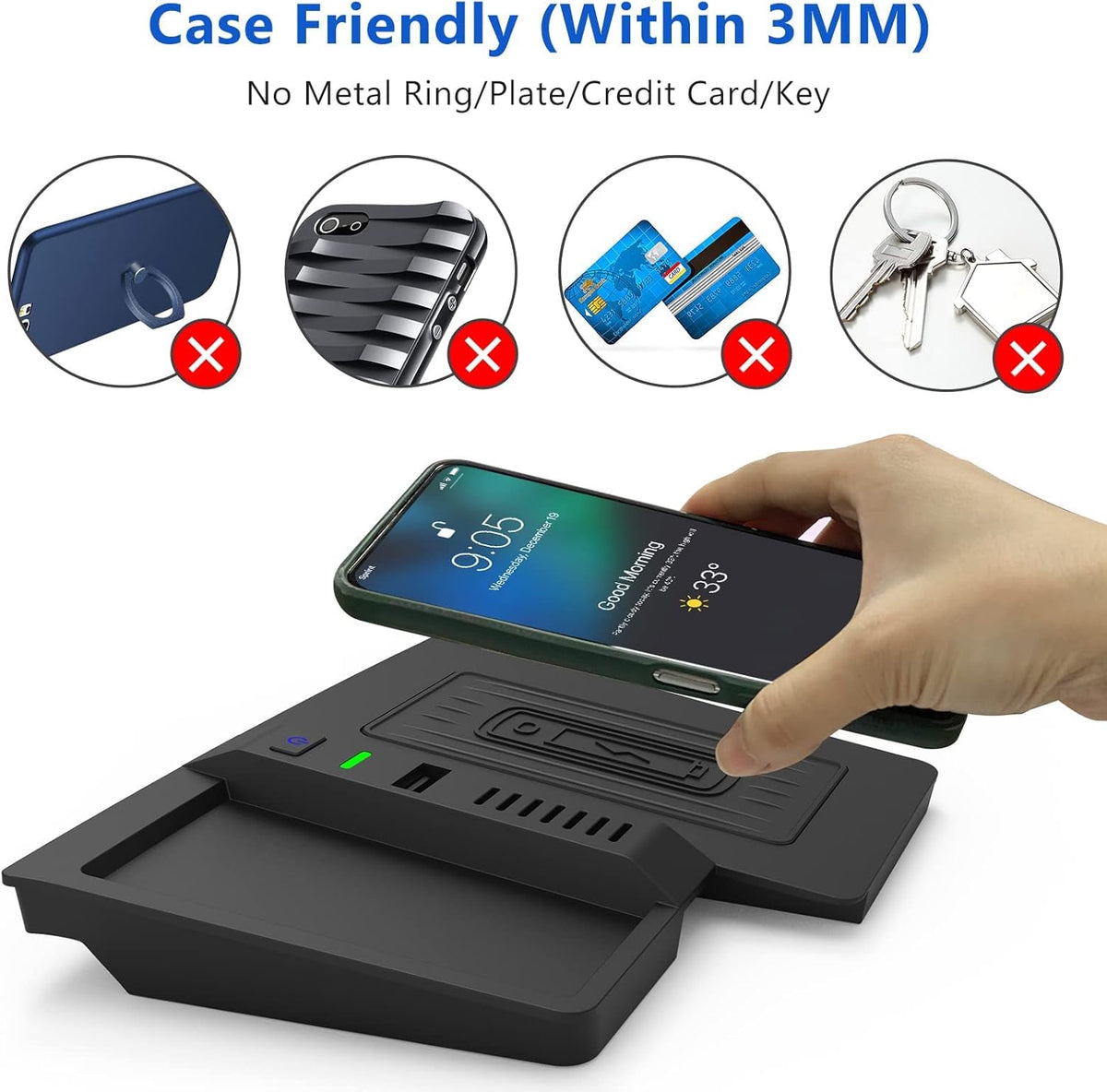 Wireless Charging Pad Center Console Organizer Y132813