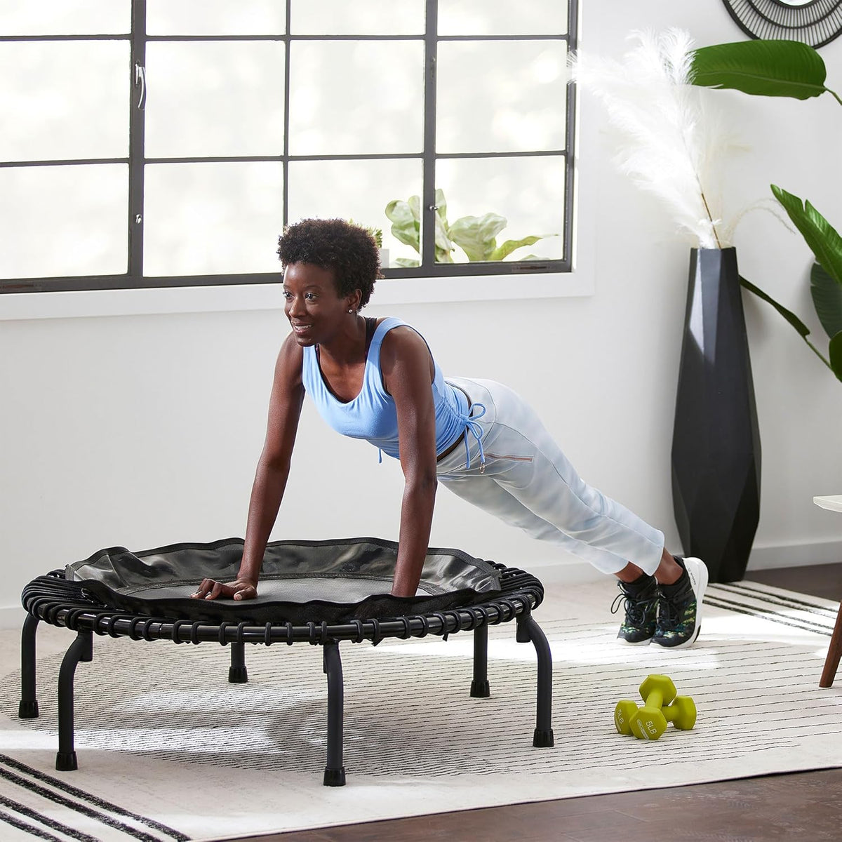 Black 44 Inch Mini Exercise Trampoline O318