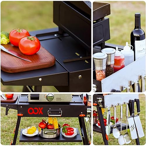 Black Stainless Steel Portable Folding Grill Table K12059