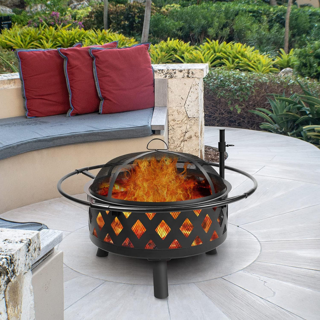 30 Inch Wood Burning Fire Pit with Cooking Grate P40315
