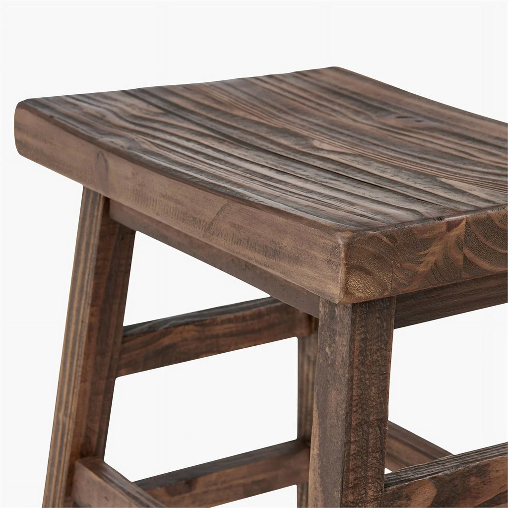 Brown Reclaimed Wood Barstool Set of 3 J328613