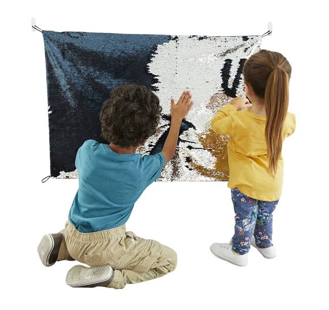 Sensory Sequin Panel, 24 x 36 Inches, Blue/Silver A749690