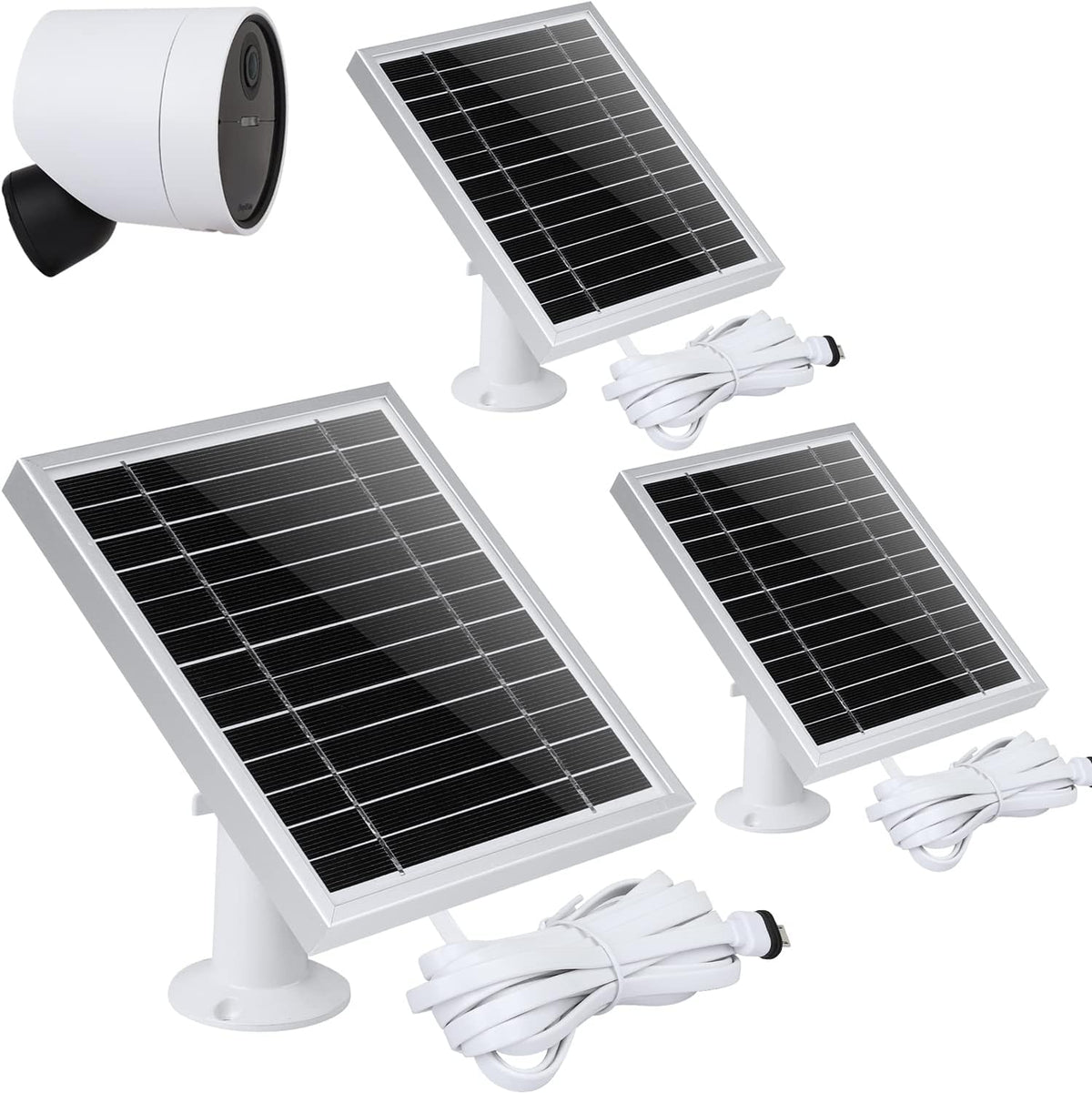 Silver 2PACK Solar Panel for Outdoor Security Camera F489